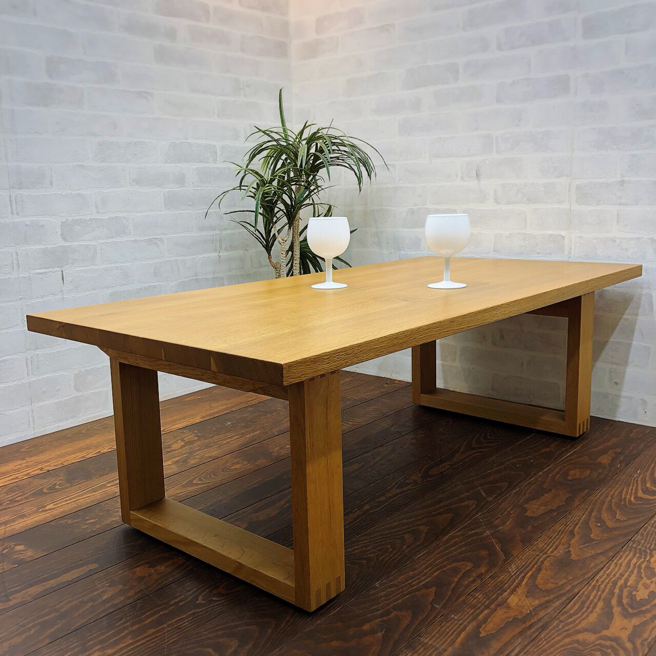 ローテーブル無印良品 無垢材ローテーブル オーク材 - ローテーブル